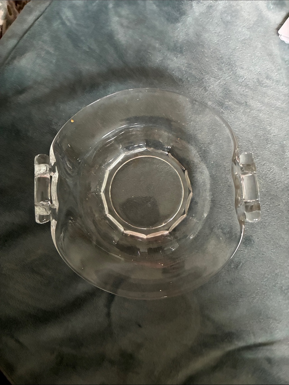 Clear Glass Decorative Bowl with Side Handles - Transparent